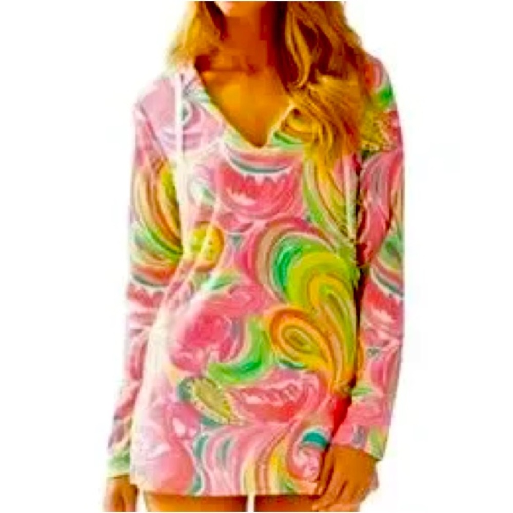 Lilly Pulitzer Megan Tunic Hoodie/ swim coverup